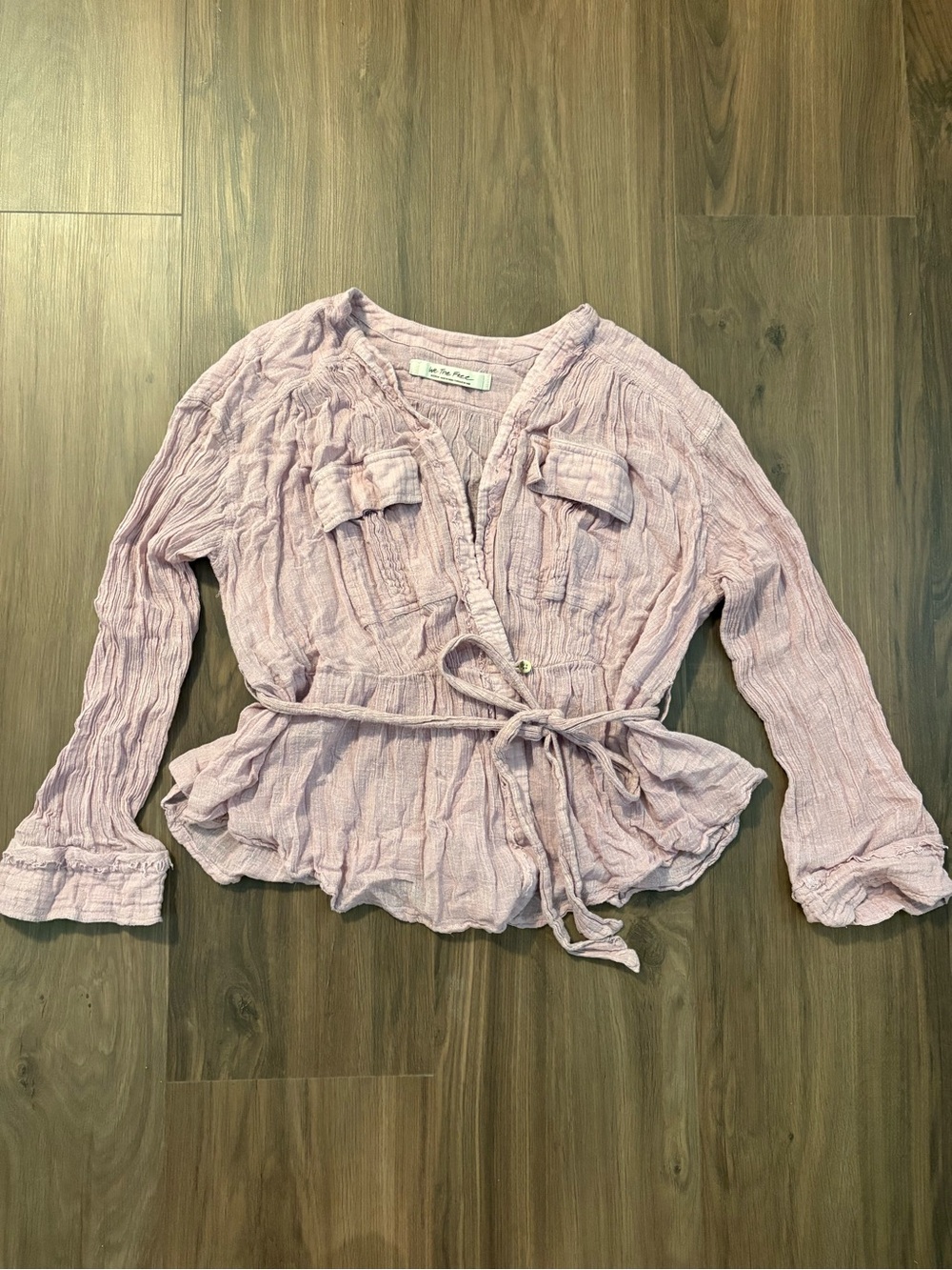 We the Free Gauze Oversized Wrap Top | Safari Wrap Top | Mauve | Size M